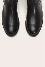 Load image into Gallery viewer, Frye Women MELISSA BUTTON TALL 2 WIDE CALF BLACK/WASHED ANTIQUE PULL UP