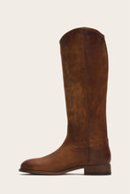 Load image into Gallery viewer, Frye Women MELISSA BUTTON TALL 2 WIDE CALF COGNAC/WASHED ANTIQUE PULL UP