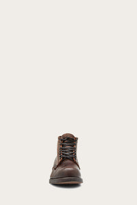 Frye Mens PRISON BOOT DK BROWN/STONEWASH PULLUP