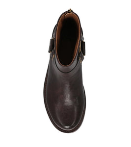 Frye and Co Women CHESNEE SHORT HARNESS DK BROWN/BANDIT