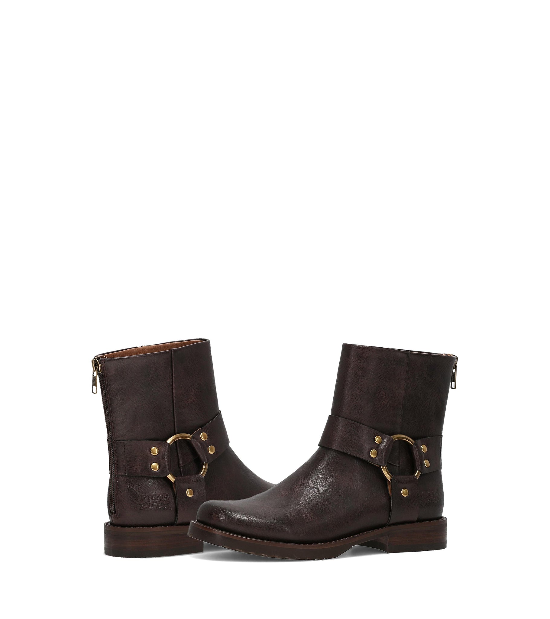 Frye and Co Women CHESNEE SHORT HARNESS DK BROWN/BANDIT