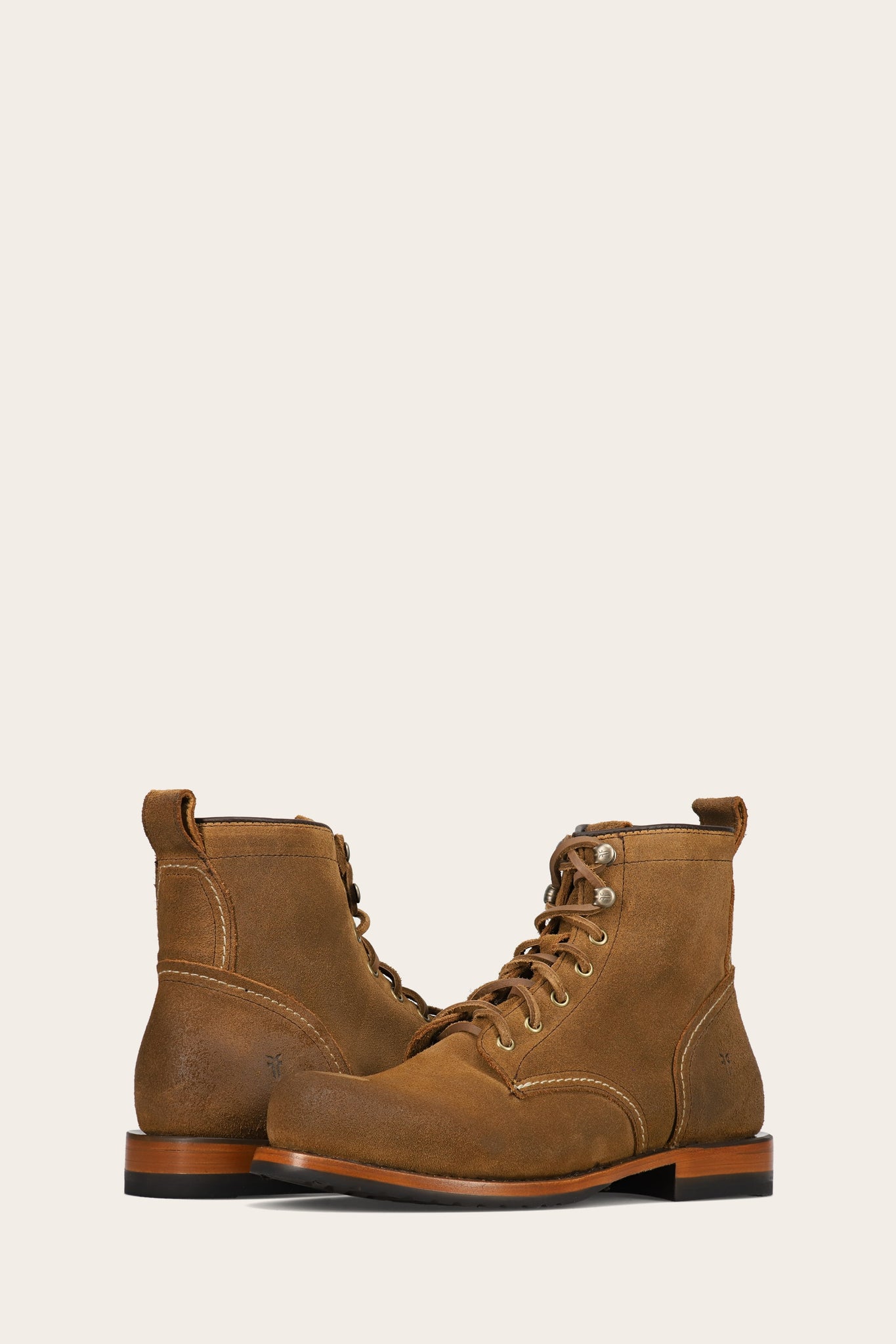 FRYE MEN HUDSON PLAIN TOE WORKBOOT BARK