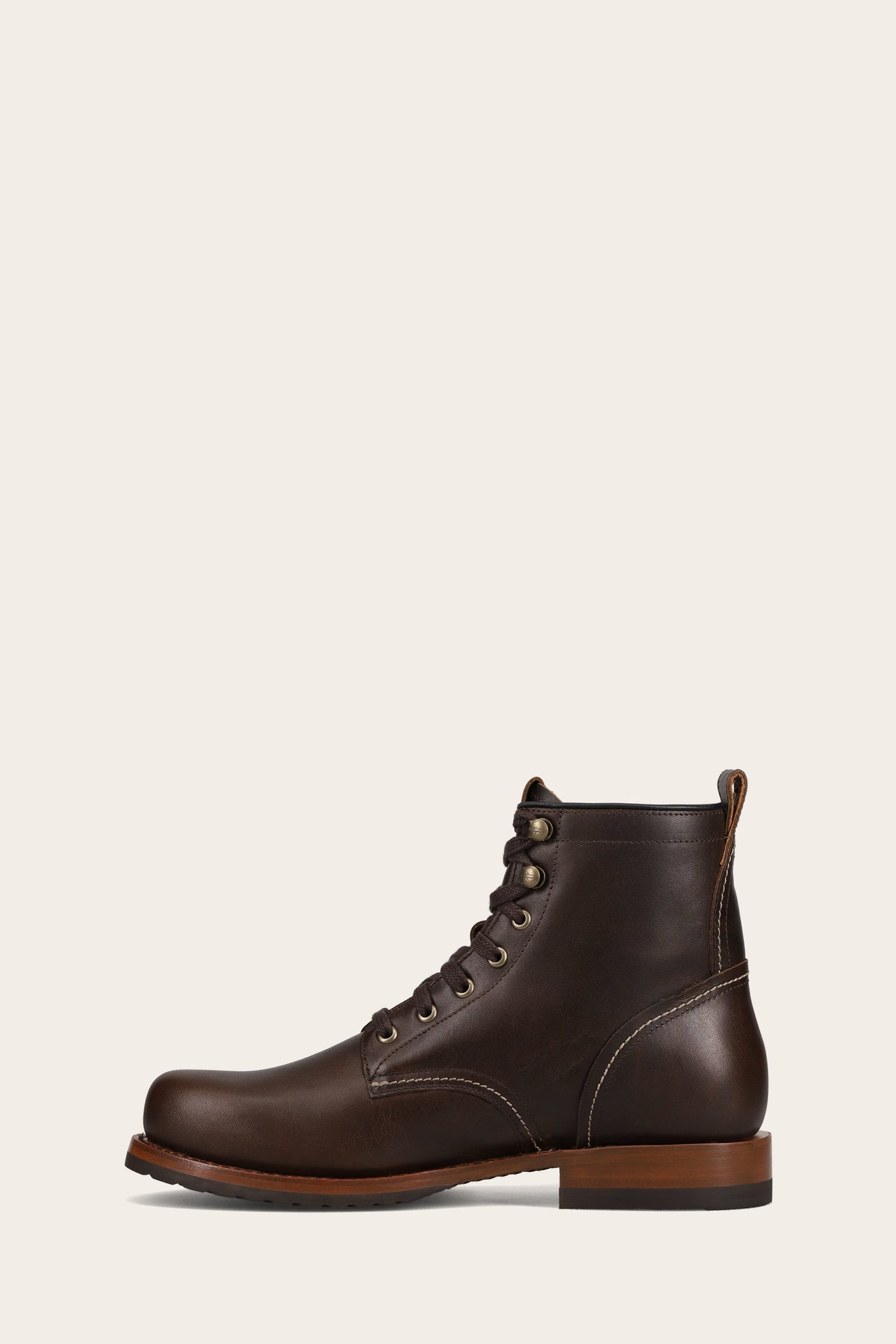 FRYE MEN HUDSON PLAIN TOE WORKBOOT BOURBON