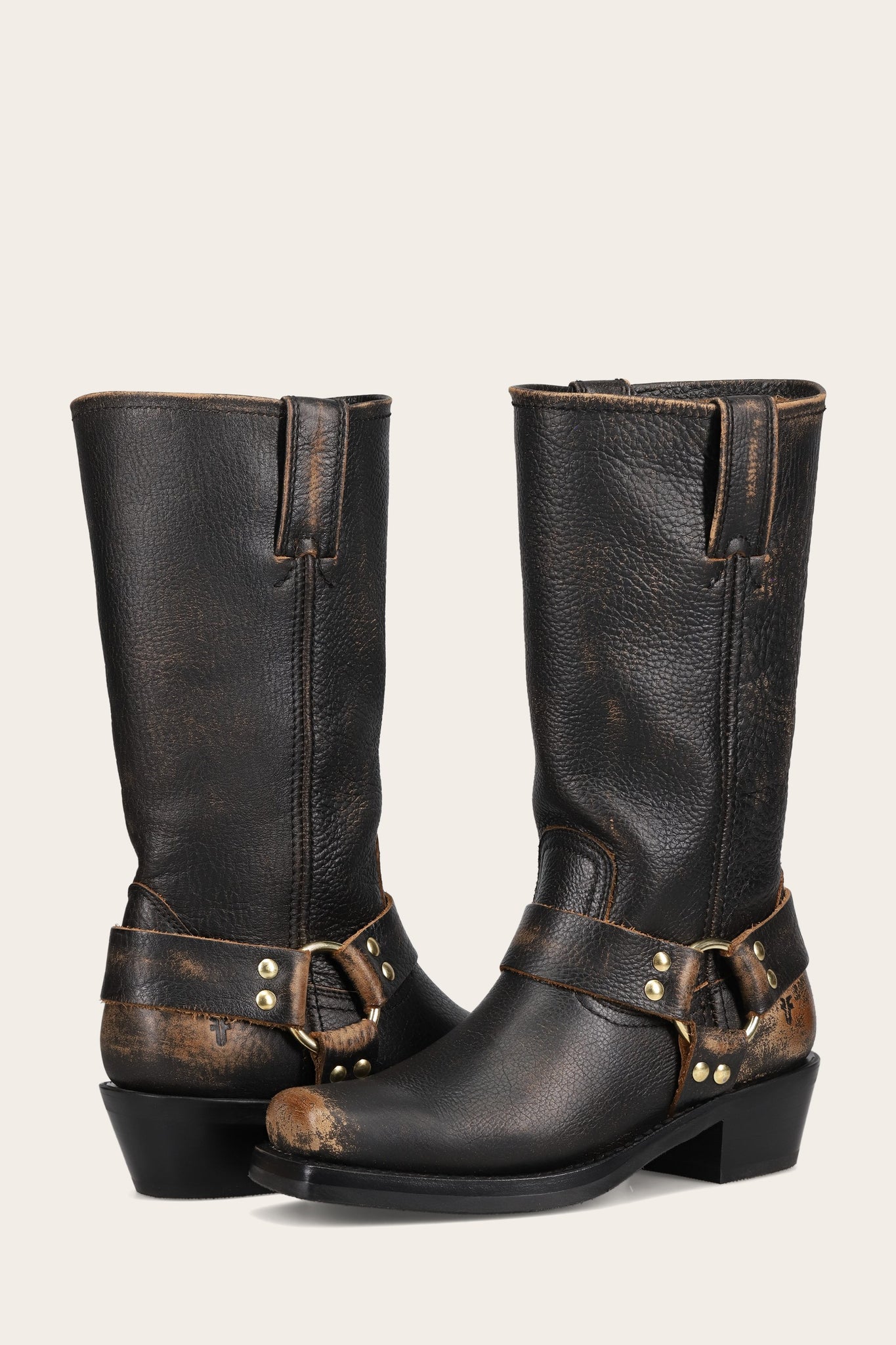 FRYE WOMEN HARNESS 12R BLACK/TAN