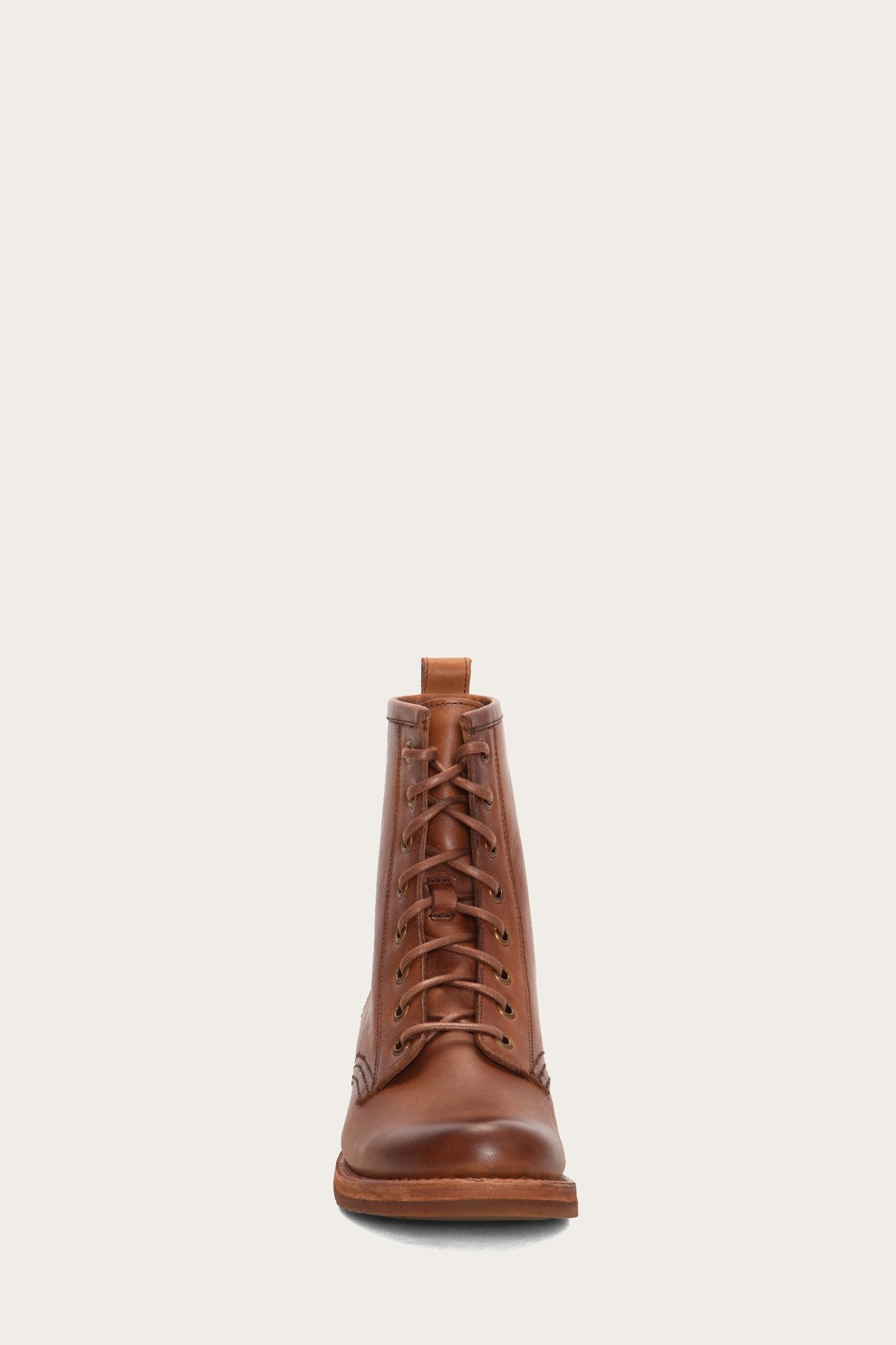 FRYE WOMEN VERONICA COMBAT CARAMEL/ANTIQUE PULL UP