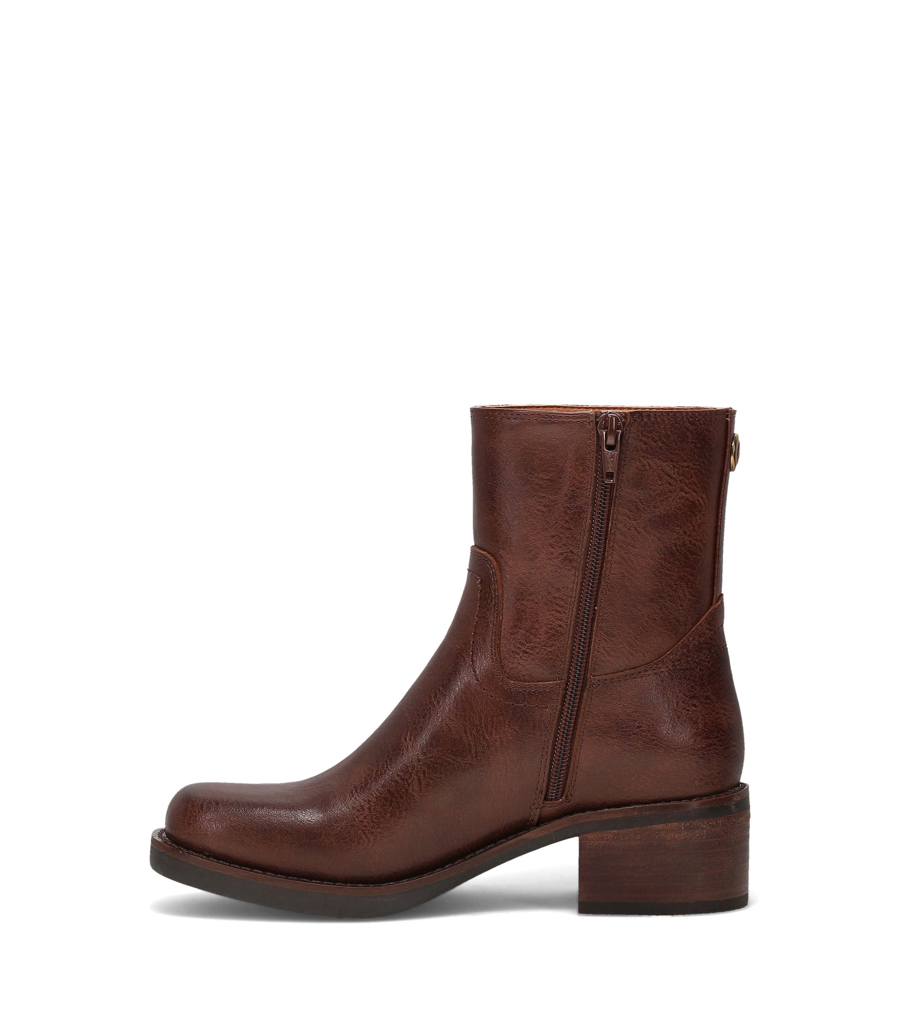 FRYE AND CO WOMEN MIRANDA LOW ZIP WALNUT