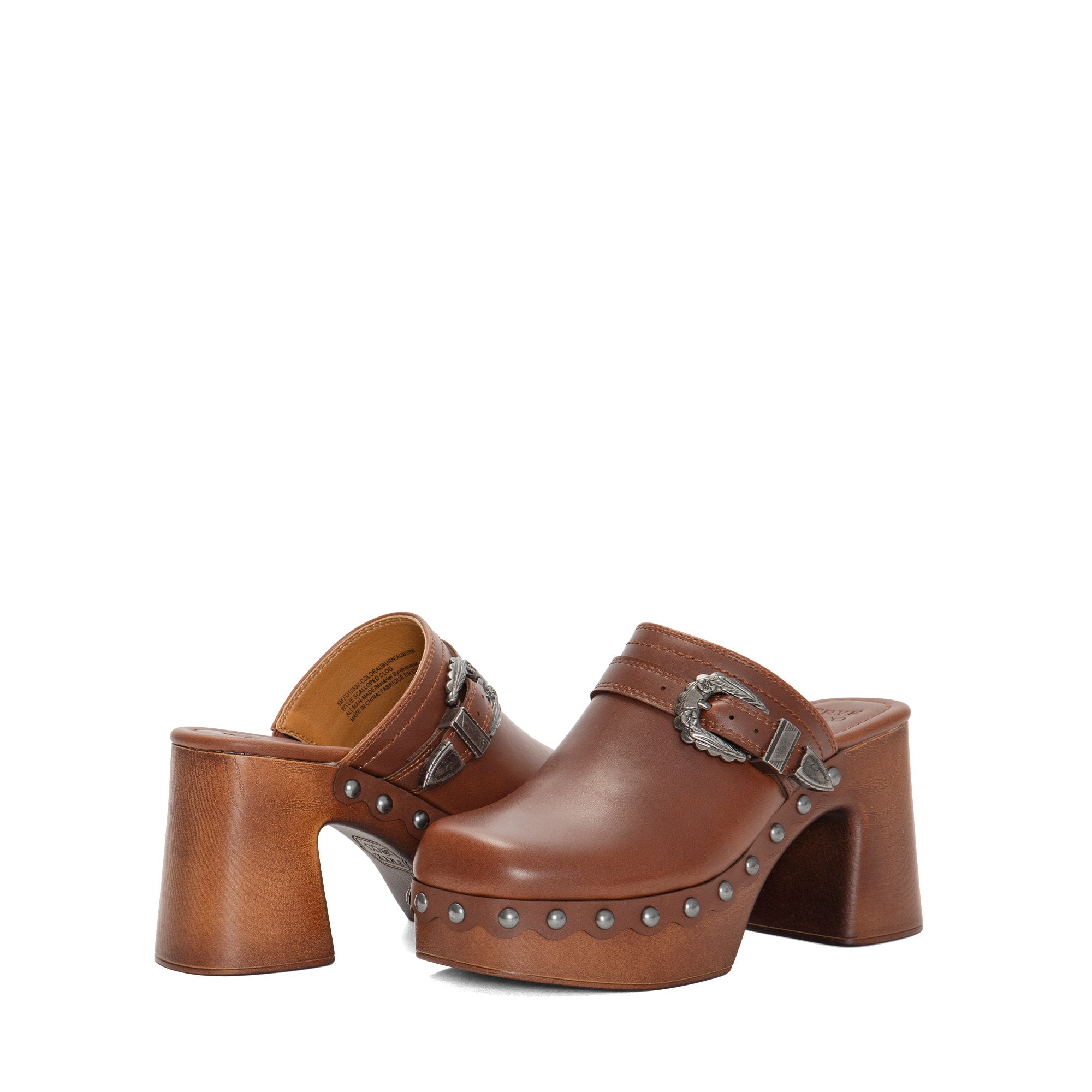 FRYE AND CO WOMEN WYLIE SCALLOPED CLOG AUBURN