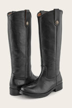 Load image into Gallery viewer, Frye Women MELISSA DOUBLE SOLE BUTTON LUG BLACK/WAXY BURNISHED LEATHER