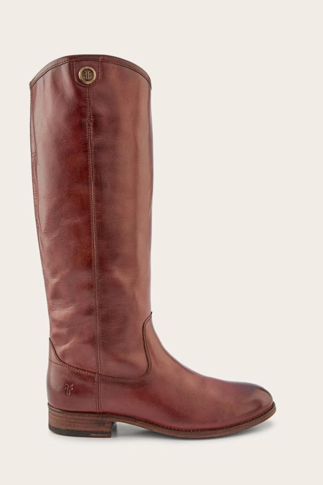 Frye Women MELISSA BUTTON TALL 2 MAHOGANY