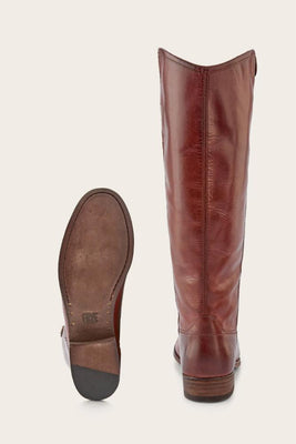 Frye Women MELISSA BUTTON TALL 2 MAHOGANY