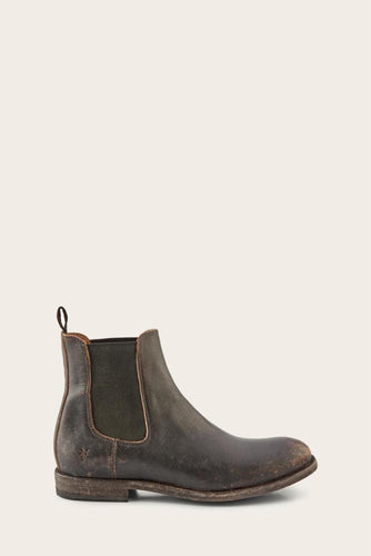 Frye Mens TYLER CHELSEA BLACK/BRUSH OFF LEA