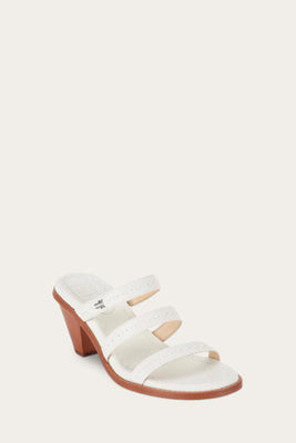 Frye Women ESTELLE STRAPPY SLIDE WHITE/NEW EXTASY LEATHER