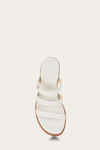 Frye Women ESTELLE STRAPPY SLIDE WHITE/NEW EXTASY LEATHER