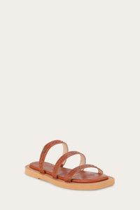 Frye Women FAYE STRAPPY SLIDE COGNAC/OYSTER LEATHER