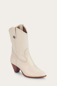 Frye Women JUNE WESTERN WHITE/NAKED COW LEATHER