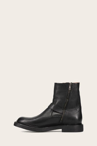 Frye Mens DEAN MOTO BLACK/SOFT TUMBLED LEA