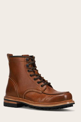 Frye Mens HUDSON WORKBOOT CARAMEL/VINTAGE PULL UP