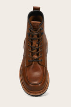 Load image into Gallery viewer, Frye Mens HUDSON WORKBOOT CARAMEL/VINTAGE PULL UP