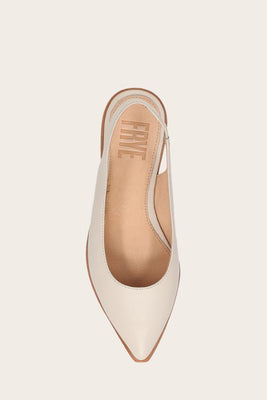 Frye Women KENZIE SLINGBACK IVORY/POLISHED FULL GRAIN