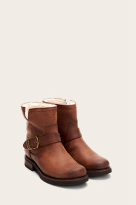 Frye Women VERONICA SHEARLING BOOTIE COGNAC