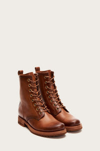 Frye Women VERONICA COMBAT CARAMEL/ANTIQUE PULL UP