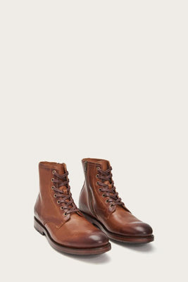 Frye Mens BOWERY LACE UP COGNAC/ANTIQUE PULL UP