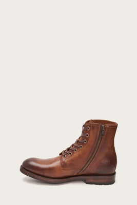 Frye Mens BOWERY LACE UP COGNAC/ANTIQUE PULL UP