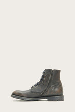 Load image into Gallery viewer, Frye Mens BOWERY LACE UP BLACK/BRUSH OFF FULL GRAIN