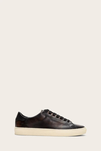 Frye Mens ASTOR LOW LACE BLACK/BRUSH OFF FULL GRAIN