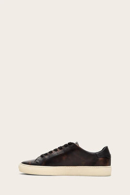 Frye Mens ASTOR LOW LACE BLACK/BRUSH OFF FULL GRAIN